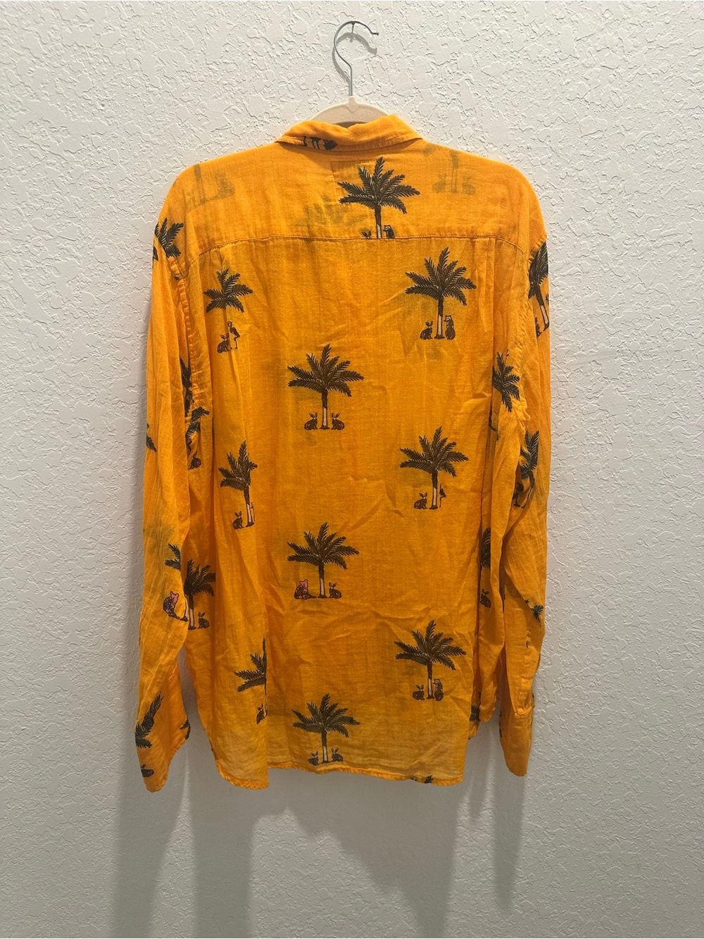 Coniglio Palm Beach Classic Button Down in Yellow Palm Print - Picture 2 of 6